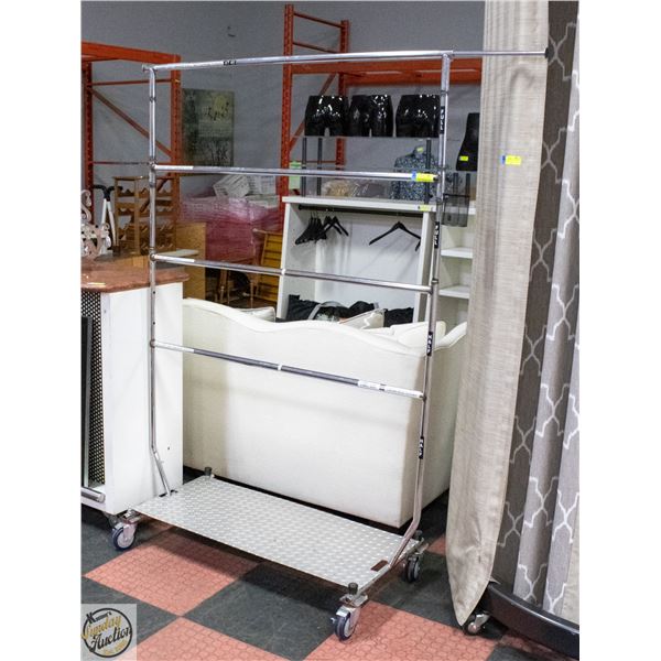 BAILIFF SEIZED: DIAMOND PLATE 4 TIER CLOTHING RACK