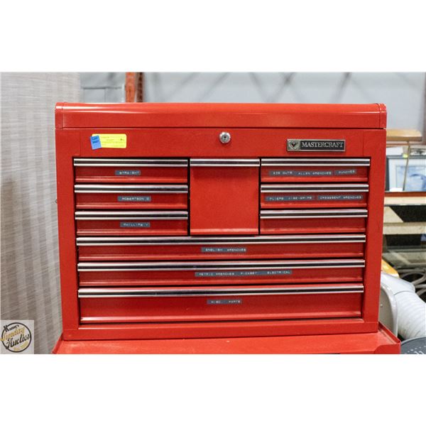 RED MASTERCRAFT 10 DRAWER TOP TOOL CHEST