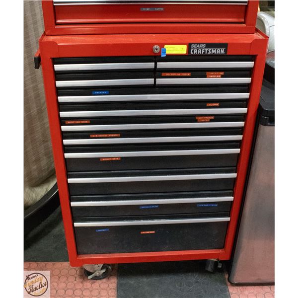 RED SEARS CRAFTSMAN 12 DRAWER BOTTOM TOOL
