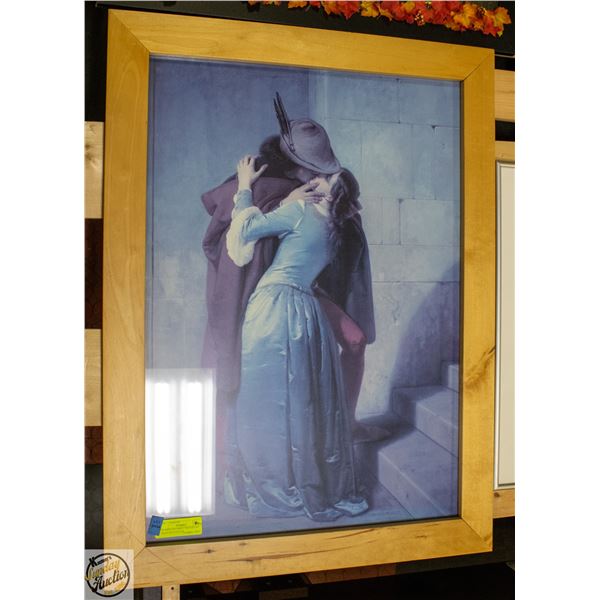 FRAMED ART PRINT THE KISS BY FRANCESCO HAYEZ