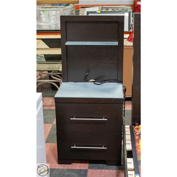 2 NIGHTSTANDS GLASS TOP