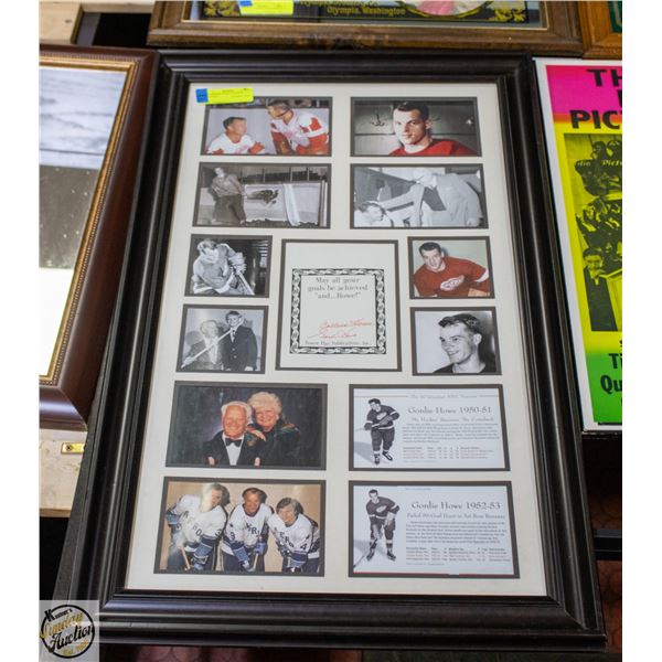 NHL GORDIE HOWE FRAMED PICTURES