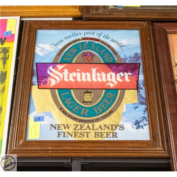VINTAGE STEINLAGER BEER MIRROR 15 INCHES X