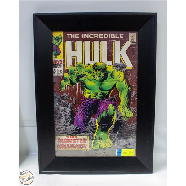 THE HULK FRAMED PICTURE 16 INCHES X