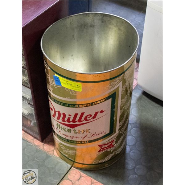 MILLER HIGH LIFE METAL GARBAGE CAN