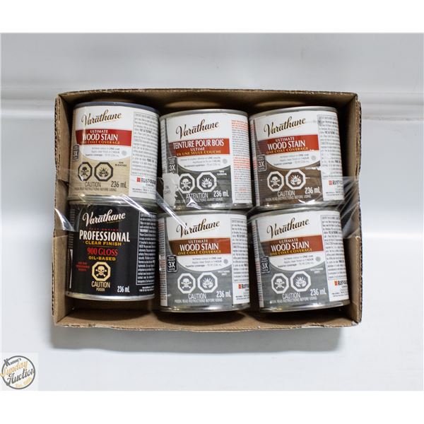 NEW 6 VARATHANE ASSORTMENT 236 ML