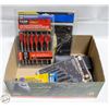 Image 1 : BOX W/ NEW DRILL BIT SETS AND ROUTER BITS