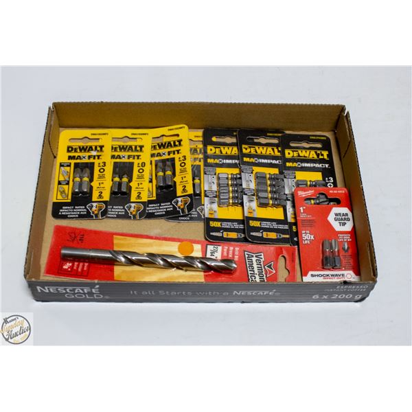 NEW LOT OF BIT'S DEWALT, MILAWKEE,