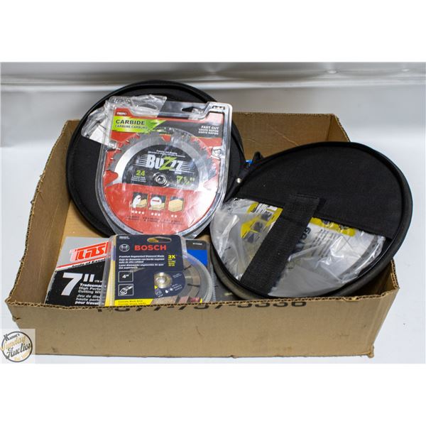 BOX W/NEW CUT-OFF SAW BLADES 10+PCS