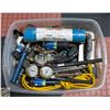 Image 1 : CLEAR TOTE OF TOLLS AND HARDWARE (UNTESTED)