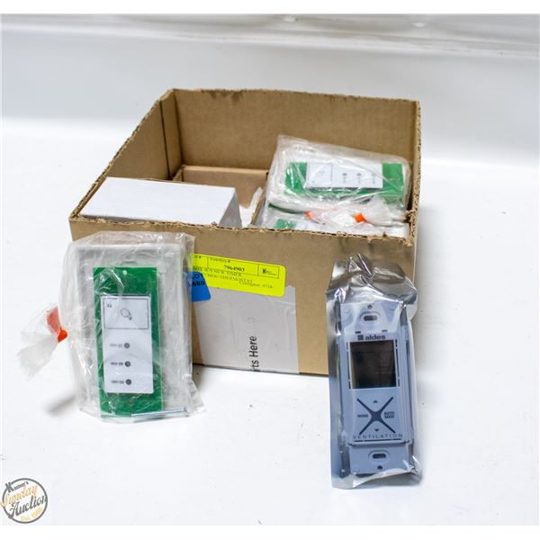 BOX W/9 NEW TIMER SWITCHES+THERMOSTAT