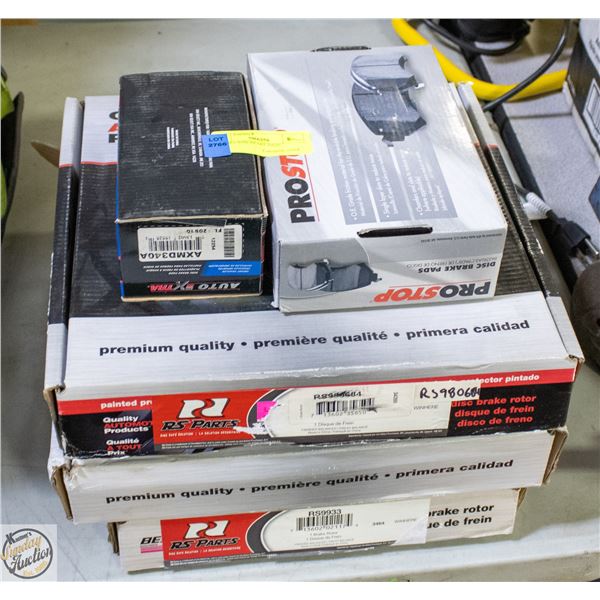 BUNDLE OF VARIOUS AUTOMOTIVE ROTORS+BRAKE PADS