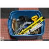 Image 1 : BLUE TOTE OF TOOLS AND HARDWARE (UNTESTED)