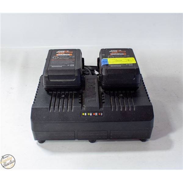 2 WORX 4AH 20 VOLT WORK SHARE BATTERIES