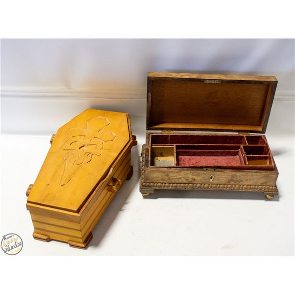 2 VINTAGE JEWLERY BOXES
