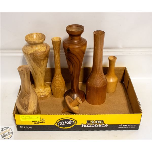 HANDCRAFTED TURNED WOOD VASES
