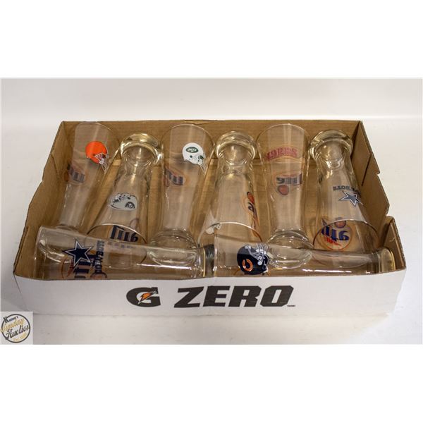 NEW MILLER NFL BEER GLASSES