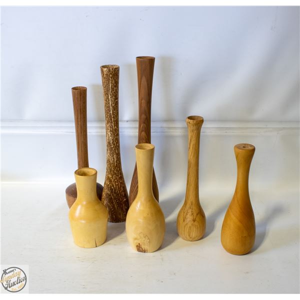 HANDCRAFTED TURNED WOOD VASES