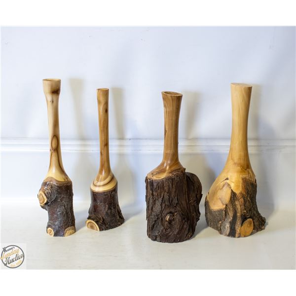 HANDCRAFTED TURNED WOOD VASES