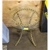 Image 1 : GLASS TOP SIDE TABLE WITH GOLDTONE METAL LEGS