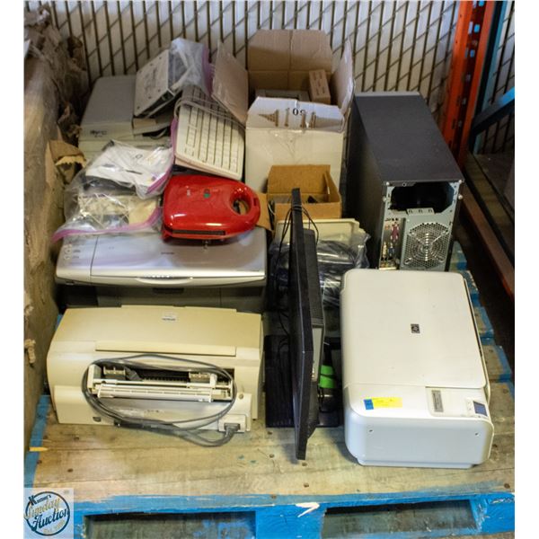 PALLET OF ASSORTED USED HOUSEHOLD ELECTRONICS