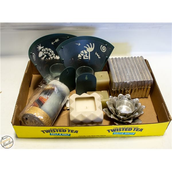 FLAT OF CANDLE RELATED ITEMS