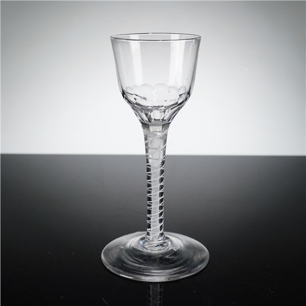 Georgian Opaque Twist Stem Wine Glass, c.1760