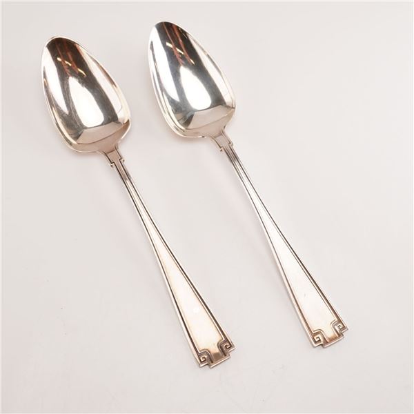 2pc Gorham Sterling Silver Teaspoons, Etruscan