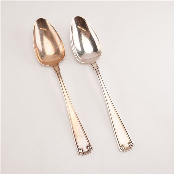 2pc Gorham Sterling Silver Teaspoons, Etruscan