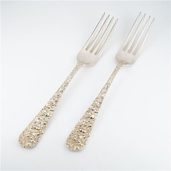 2pc Kirk Stieff Sterling Silver Forks, Stieff Rose
