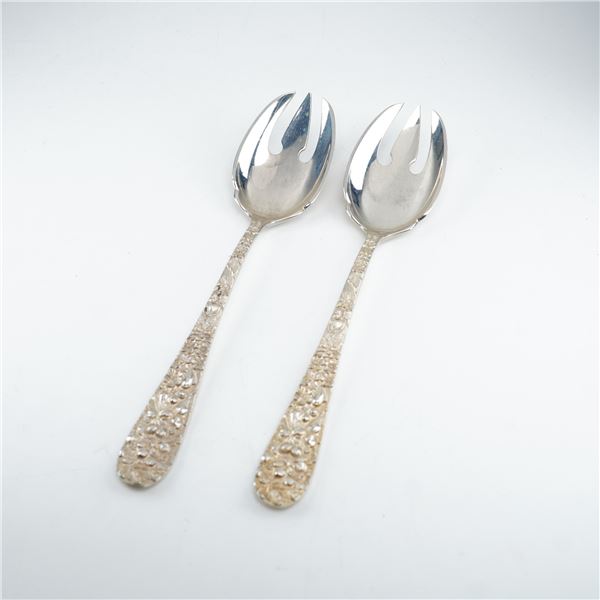 2pc Kirk Stieff Sterling Silver Ice Cream Forks, Stieff Rose