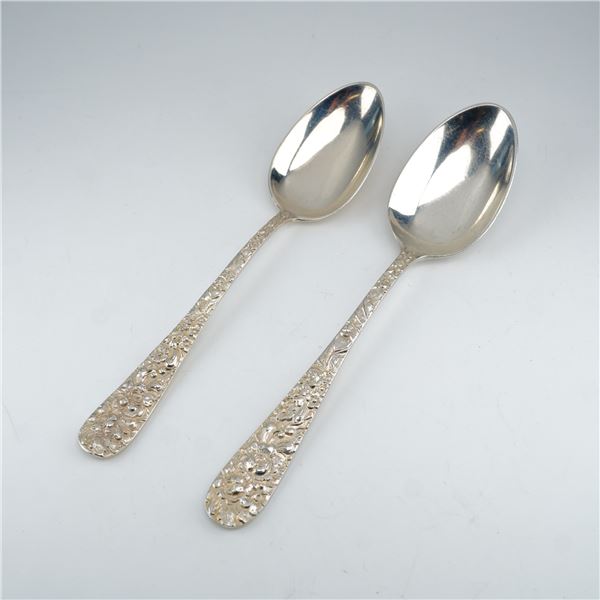 2pc Kirk Stieff Sterling Silver Teaspoons, Stieff Rose