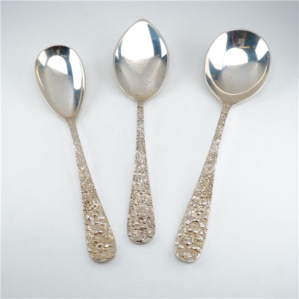 3pc Kirk Stieff Sterling Silver Spoons, Stieff Rose