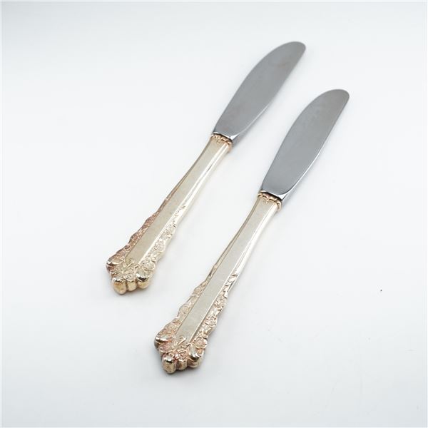 2pc Lunt Sterling Silver and Stainless Steel Butter Spreaders, Belle Meade
