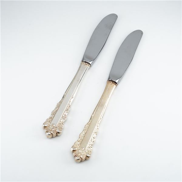 2pc Lunt Sterling Silver and Stainless Steel Butter Spreaders, Belle Meade