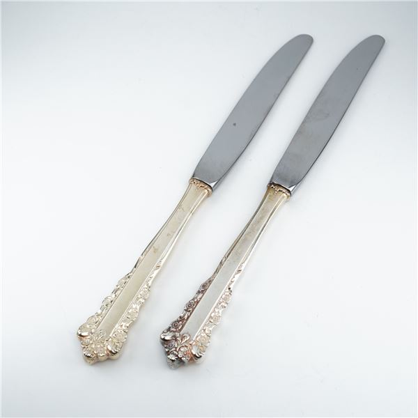 2pc Lunt Sterling Silver and Stainless Steel Dinner Spreaders, Belle Meade