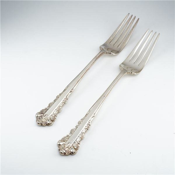 2pc Lunt Sterling Silver Dinner Forks, Belle Meade