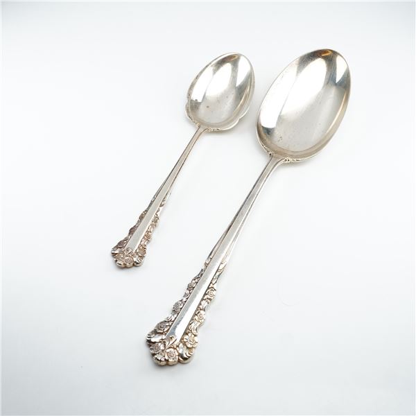 2pc Lunt Sterling Silver Serving Spoons, Belle Meade