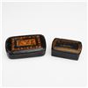Image 1 : 2pc Antique Lacquered Wood Snuff Boxes
