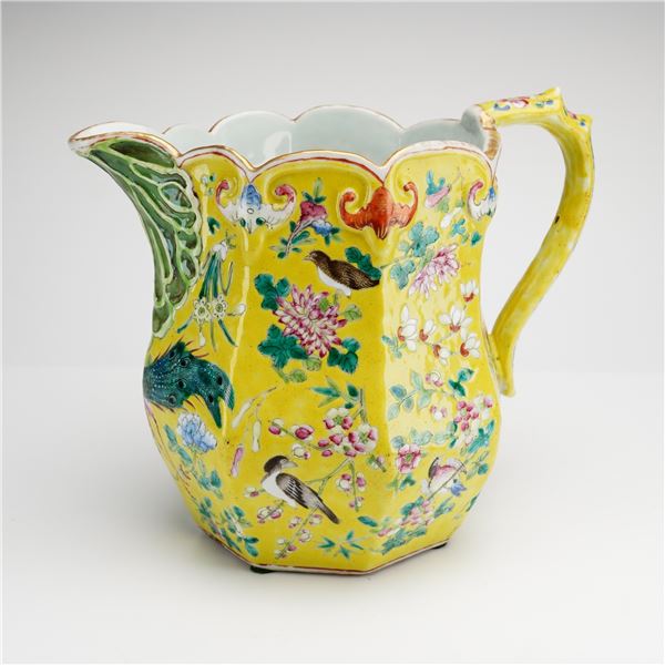 Large Chinese Famille Rose Porcelain Pitcher