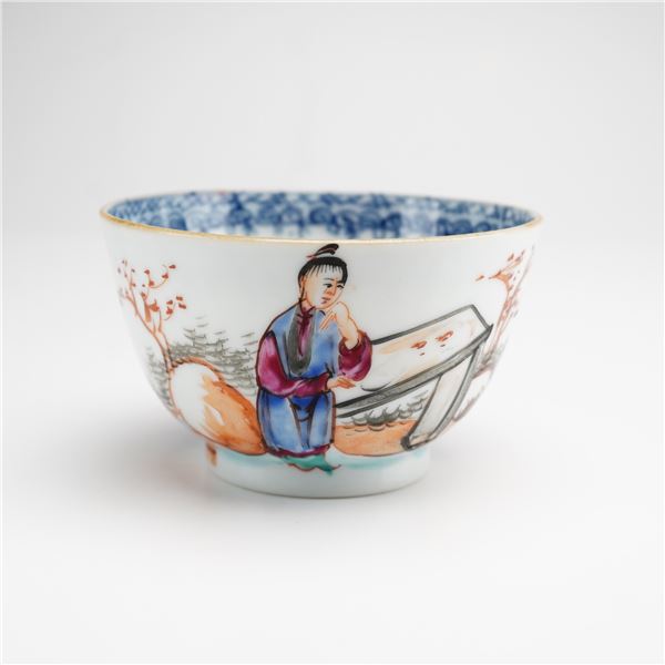 Famille Rose Mandarin Palette Porcelain Tea Bowl