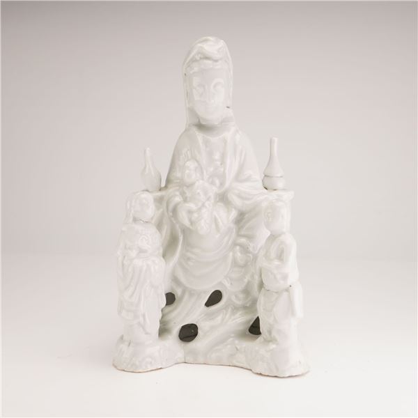 Antique Chinese Blanc de Chine Porcelain Figure of Guanyin