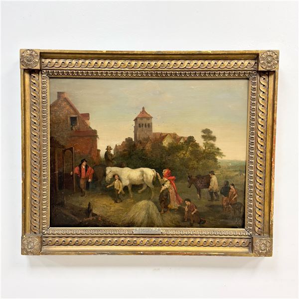 Attributed to Sir David Wilkie (Scottish, 1785-1841), Oil on Board, Der Pferdekauf