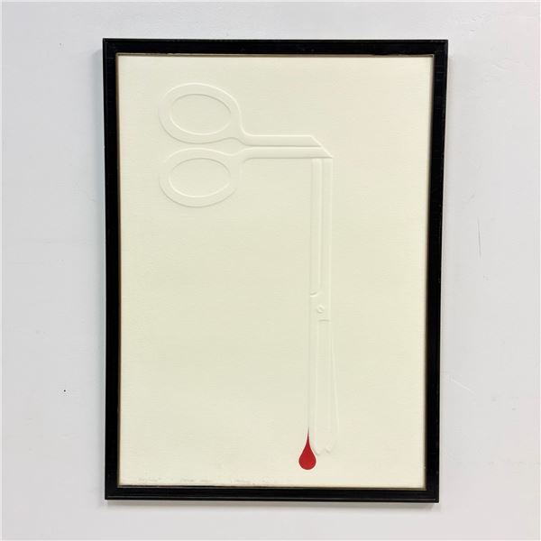 Omar Rayo (Colombian, 1928-2010), Scissors, Limited Edition Embossed Paper and Silkscreen