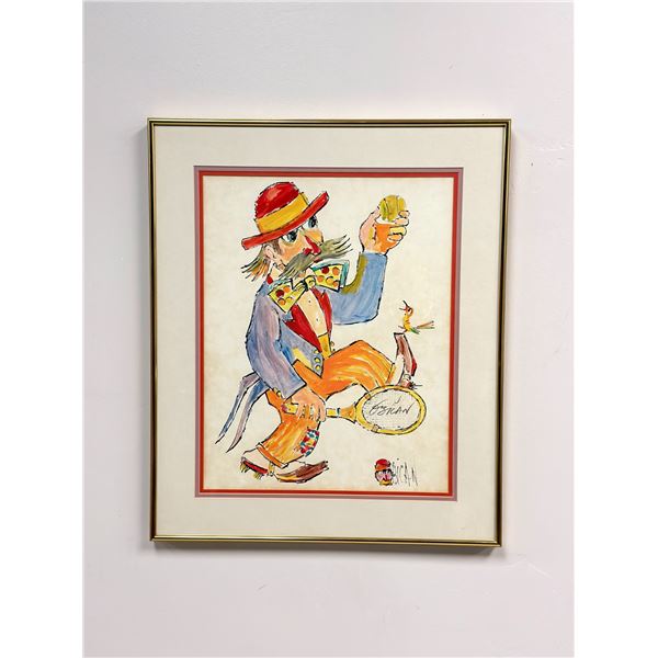 Jovan Obican (French, 1918-1986) Signed Lithograph on Paper, Tennis Player