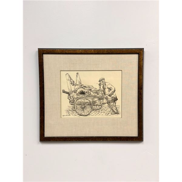 Seymour Rosenthal (American 1921-2007) Lithograph, The Junk Vendor