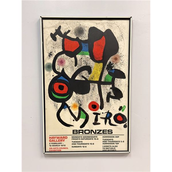 Joan Miro (Spanish 1893-1983) Exhibition Lithograph Poster, Bronzes