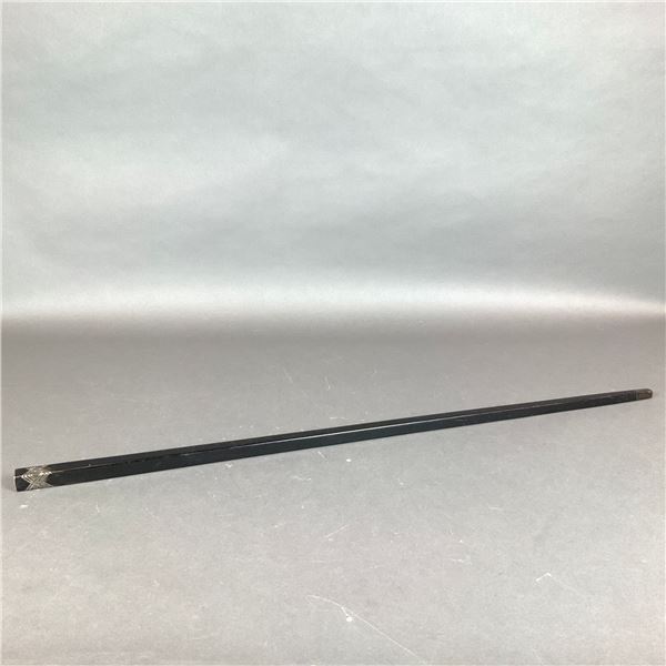 Black Hardwood Walking Cane with Stylized Geometric Mount