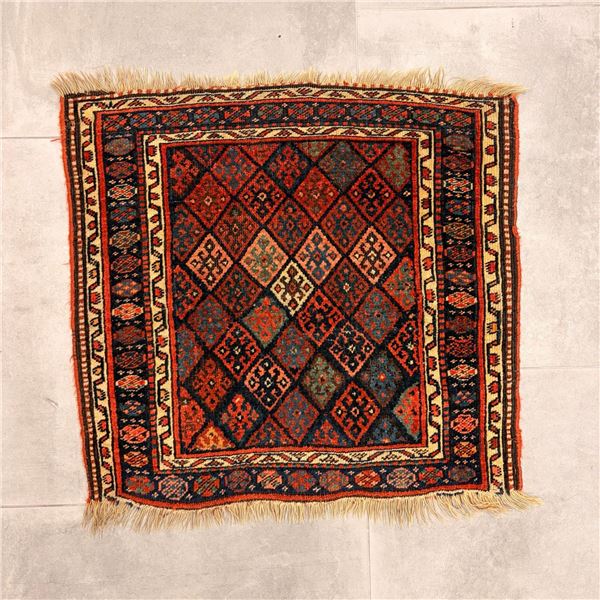 Antique Persian Jaff Kurd Hand-Knotted Wool Tribal Rug Face