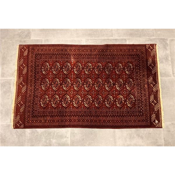 Antique Persian Turkoman Style Bukhara Hand-Knotted Wool Rug